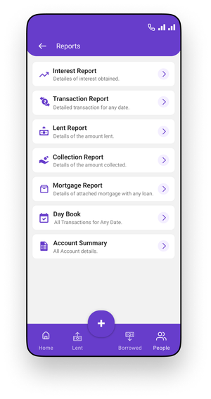 Report generation screen