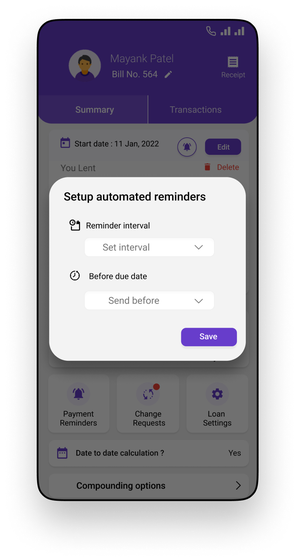 Auto reminder screen